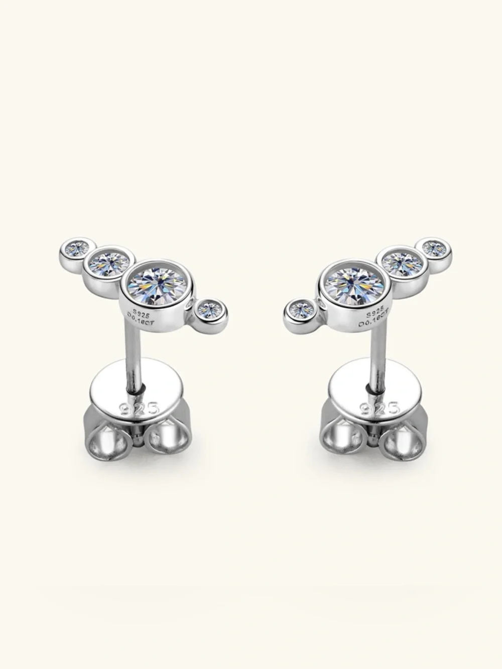 Moissanite 925 Sterling Silver Stud Earrings